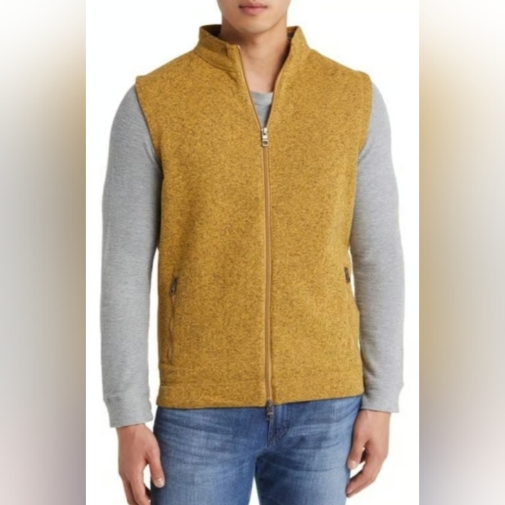Peter Millar Men’s Crown Collection Fleece Vest Size S Dark Dijon NWT